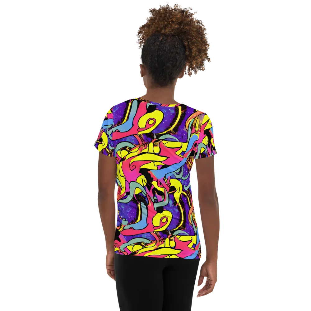 Pop Inferno on Women's Athletic T-Shirt — Back