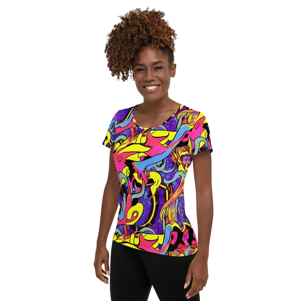Pop Inferno on Women's Athletic T-Shirt — Left