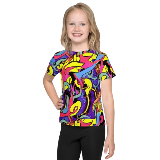 Pop Inferno on a Kids Crew Neck T-Shirt