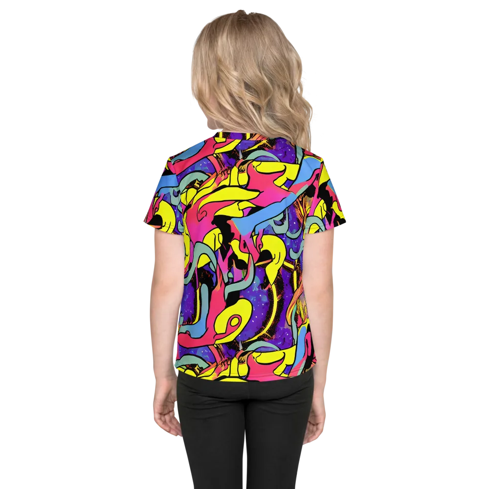 Pop Inferno on Kids Crew Neck T-Shirt — Back