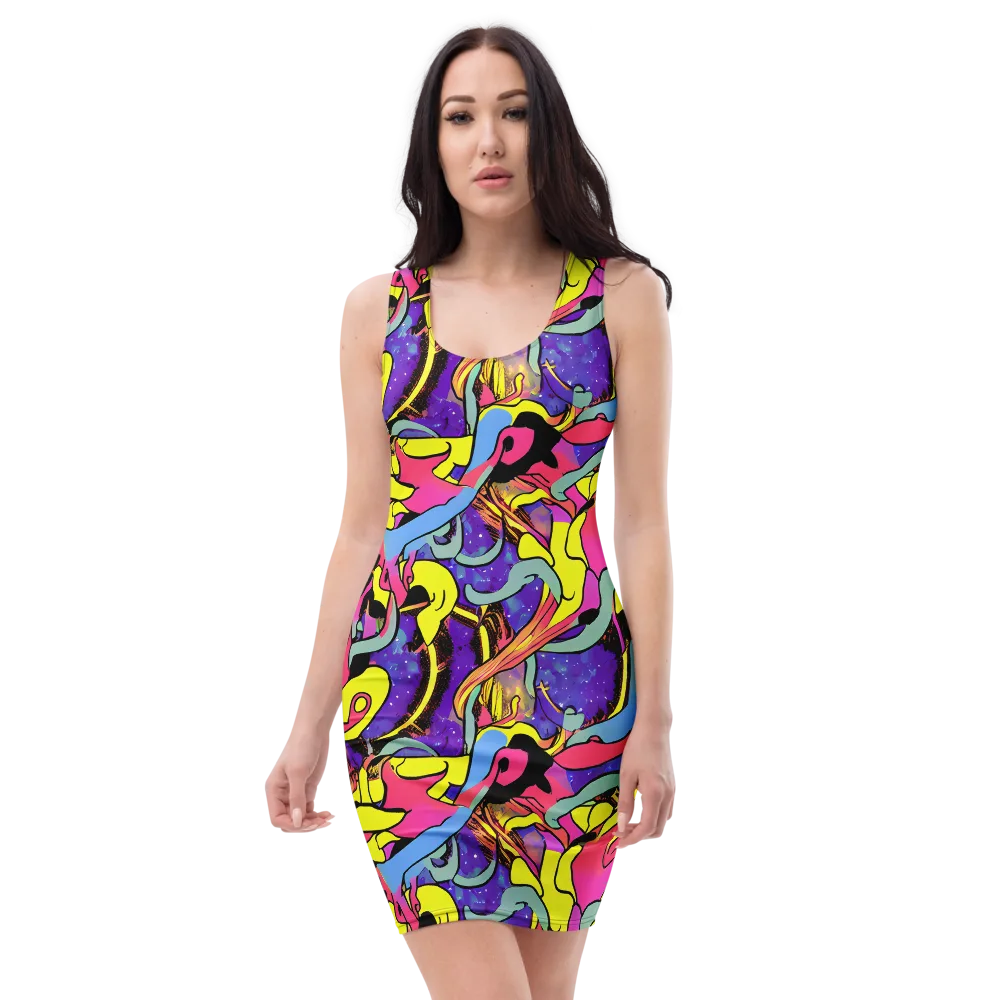 Pop Inferno on Bodycon Dress — Front