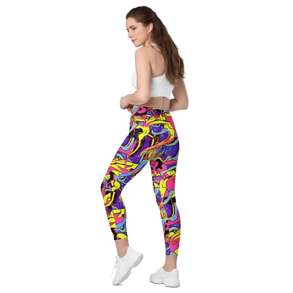 Pop Inferno on Leggings with Pockets — Left Back