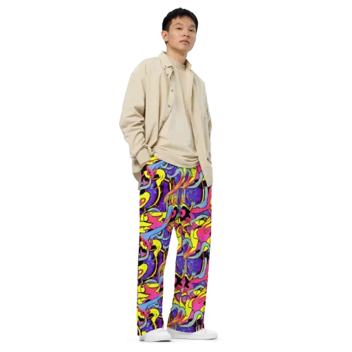 Pop Inferno on a Wide-Leg Pants