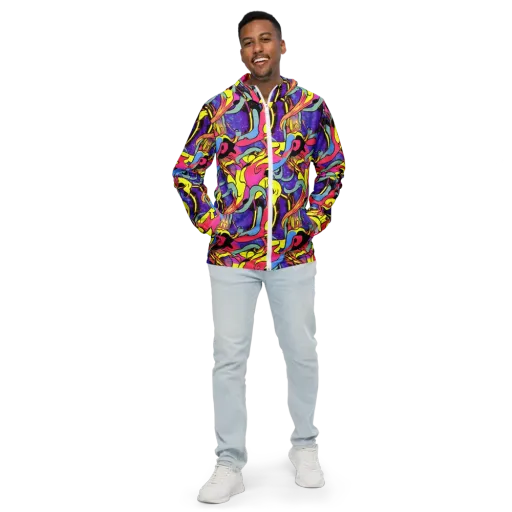 Pop Inferno on a Men's Windbreaker