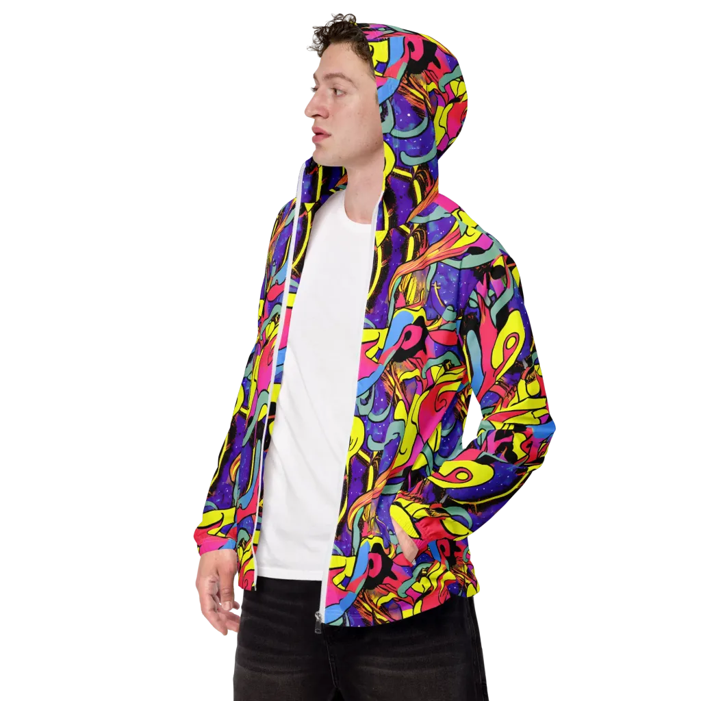 Pop Inferno on Men's Windbreaker — Left Front