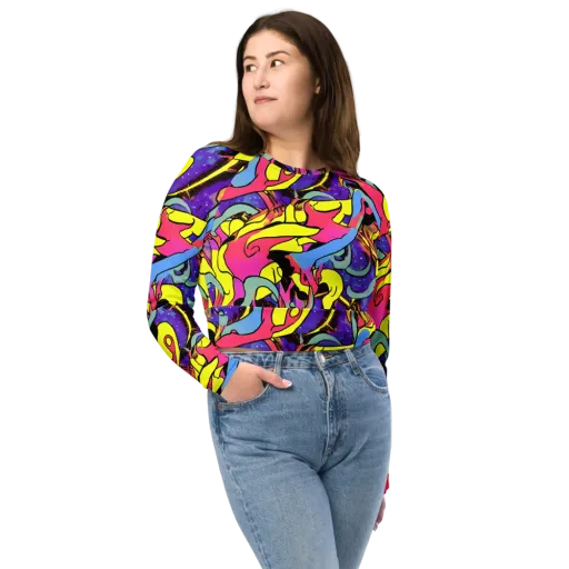 Pop Inferno on a Long Sleeve Crop Top