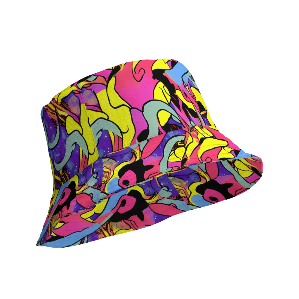 Pop Inferno on Reversible Bucket Hat — Product details Outside