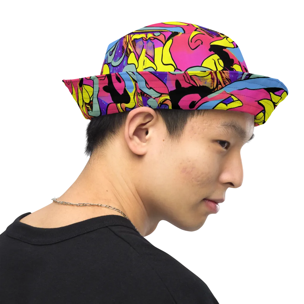 Pop Inferno on Reversible Bucket Hat — Right Outside