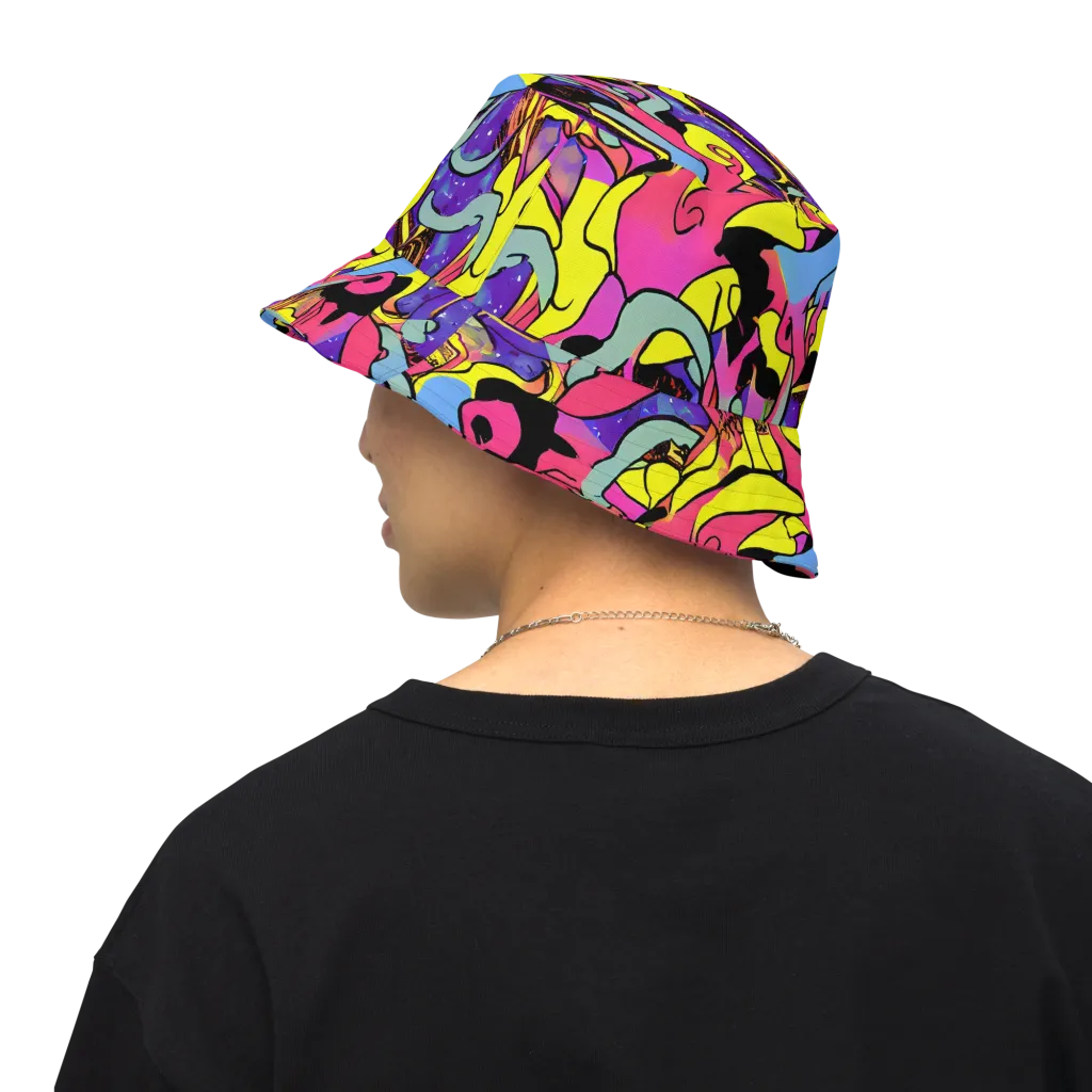 Pop Inferno on Reversible Bucket Hat — Back Inside