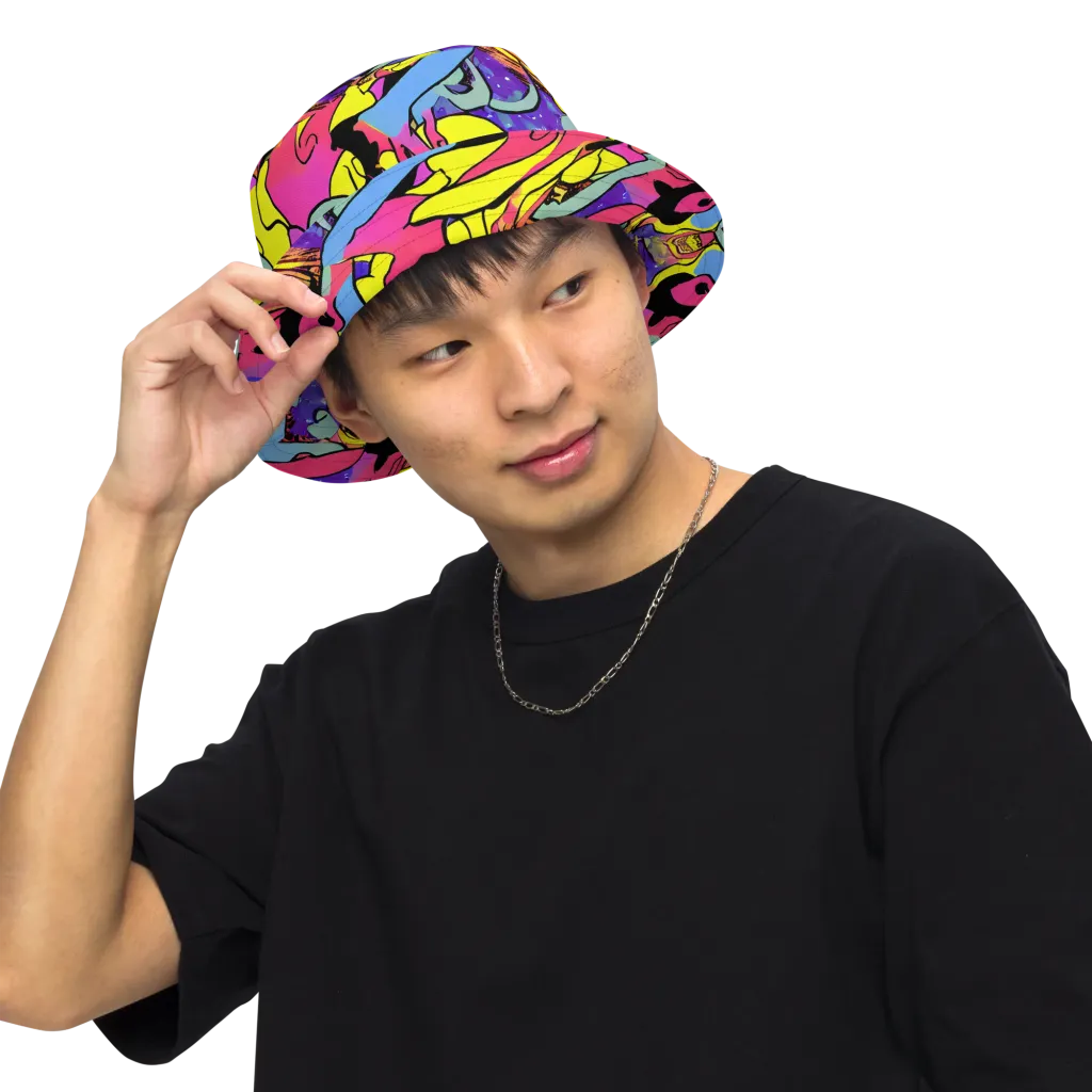 Pop Inferno on Reversible Bucket Hat — Front Inside