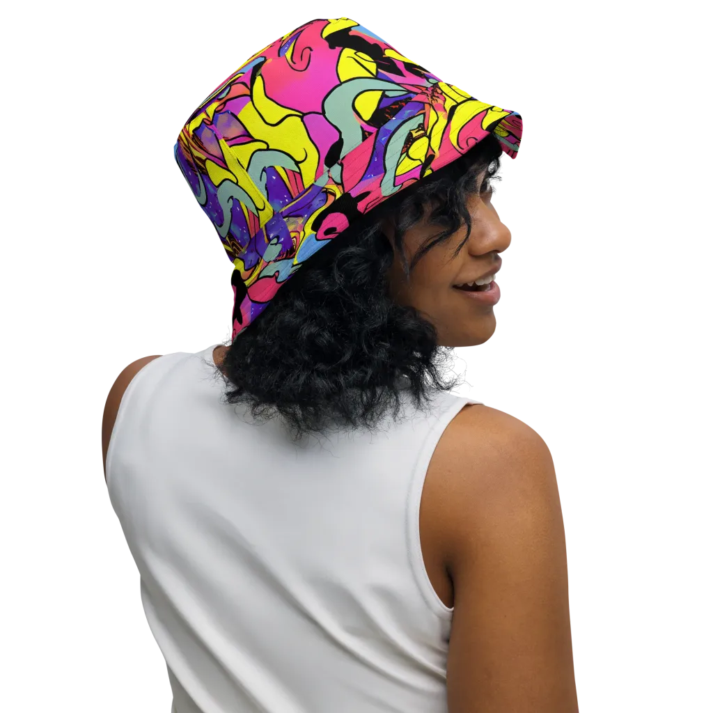 Pop Inferno on Reversible Bucket Hat — Right Outside