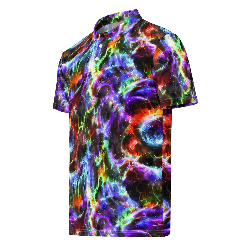 Aurora Inferno on Men's Slim Fit Polo Shirt — Left Front