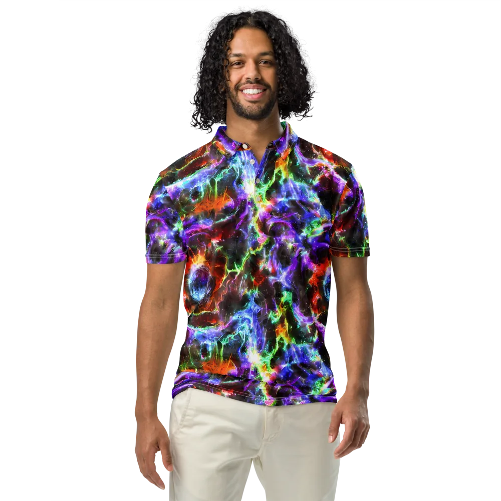 Aurora Inferno on Men's Slim Fit Polo Shirt — Front