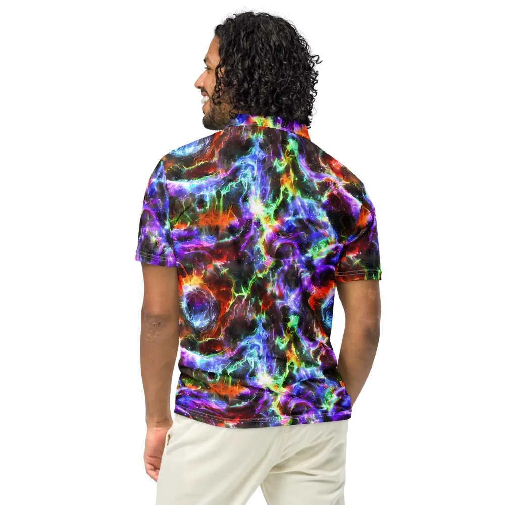 Aurora Inferno on Men's Slim Fit Polo Shirt — Back
