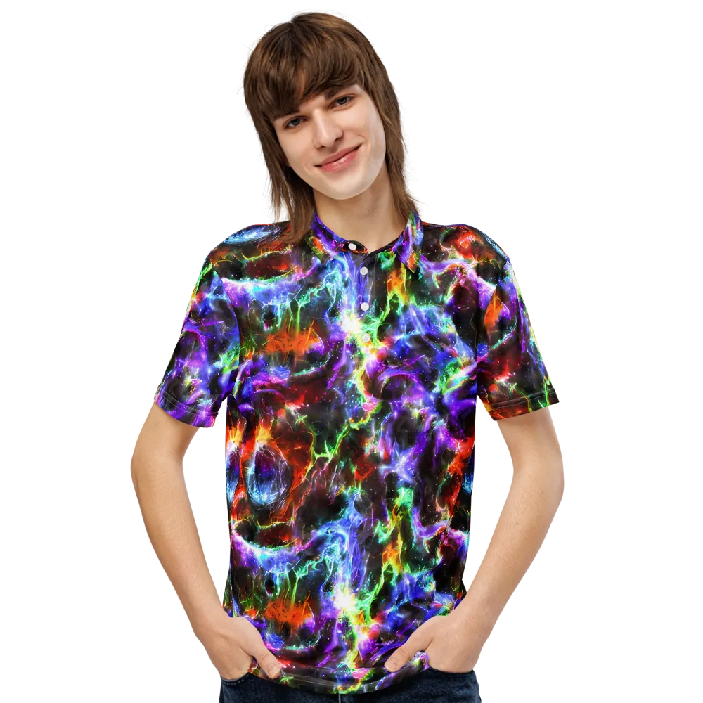Aurora Inferno on Men's Slim Fit Polo Shirt — Front