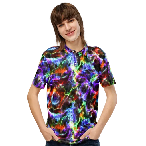 Aurora Inferno on a Men's Slim Fit Polo Shirt