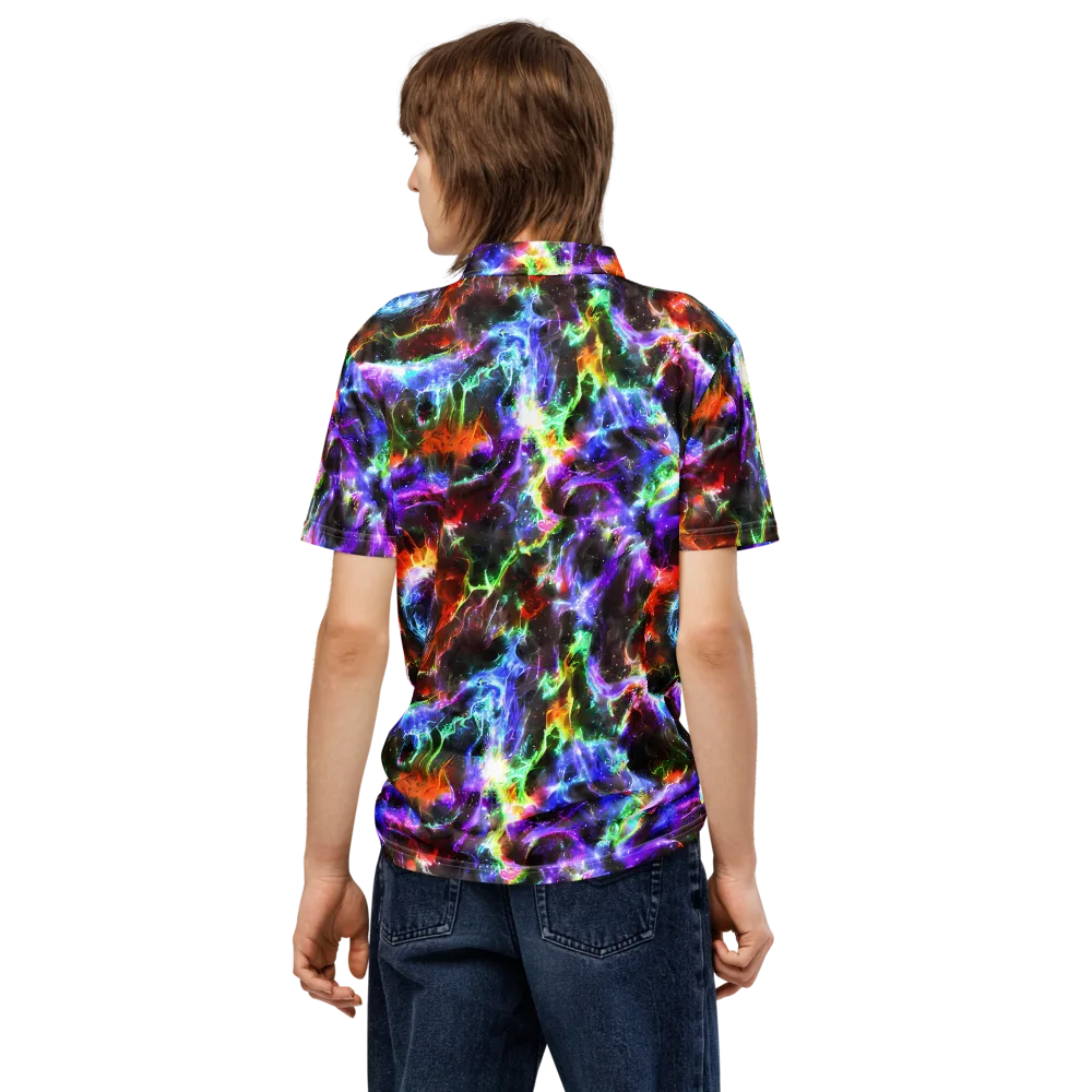 Aurora Inferno on Men's Slim Fit Polo Shirt — Back