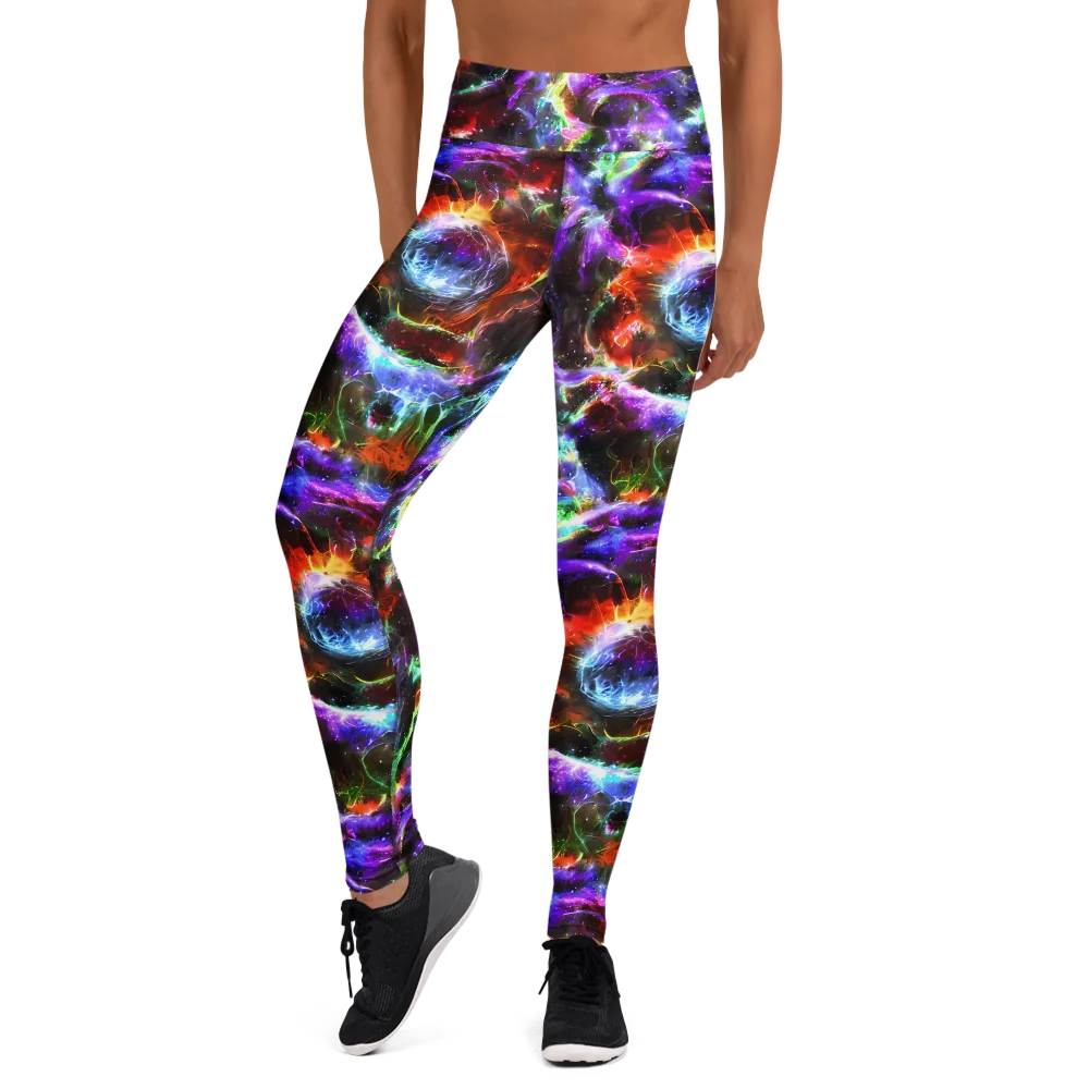 Aurora Inferno on Yoga Leggings — Front