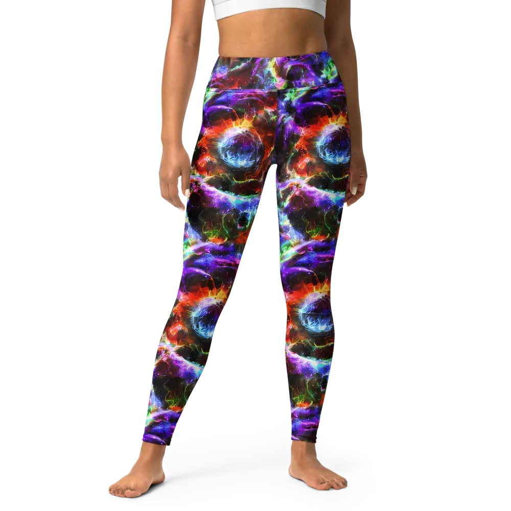 Aurora Inferno on Yoga Leggings — Front