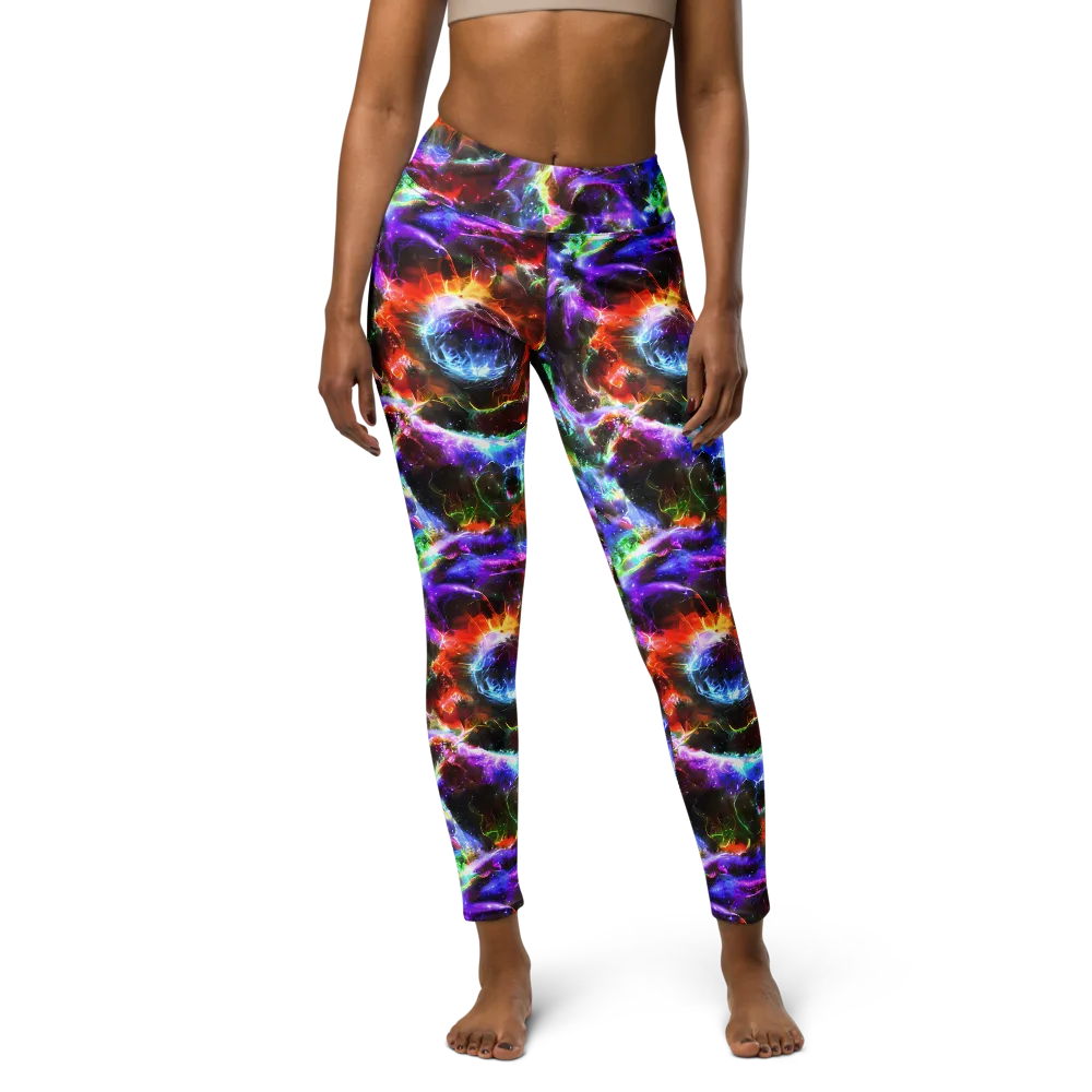 Aurora Inferno on Yoga Leggings — Front