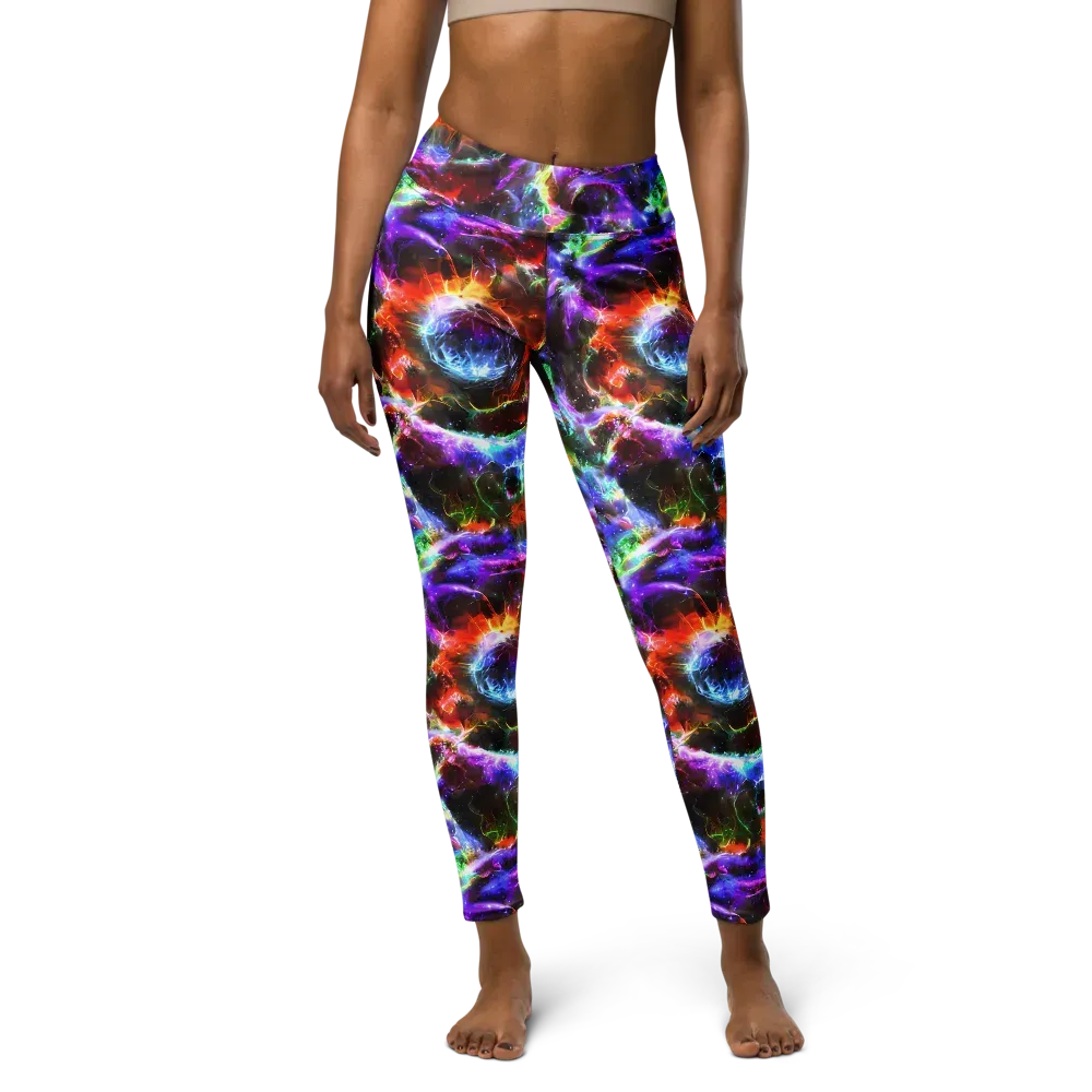Aurora Inferno on Yoga Leggings — Front