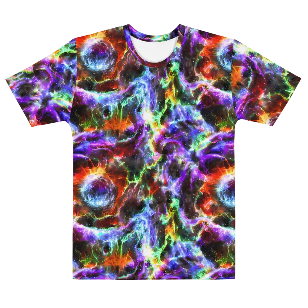 Aurora Inferno on Men's Cotton Crew Neck T-Shirt — Front