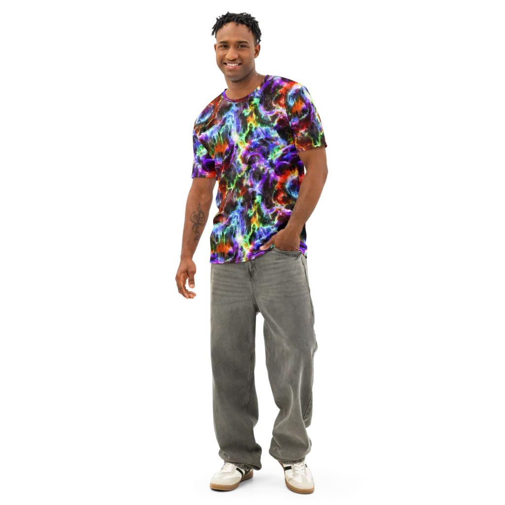 Aurora Inferno on Men's Cotton Crew Neck T-Shirt — Front
