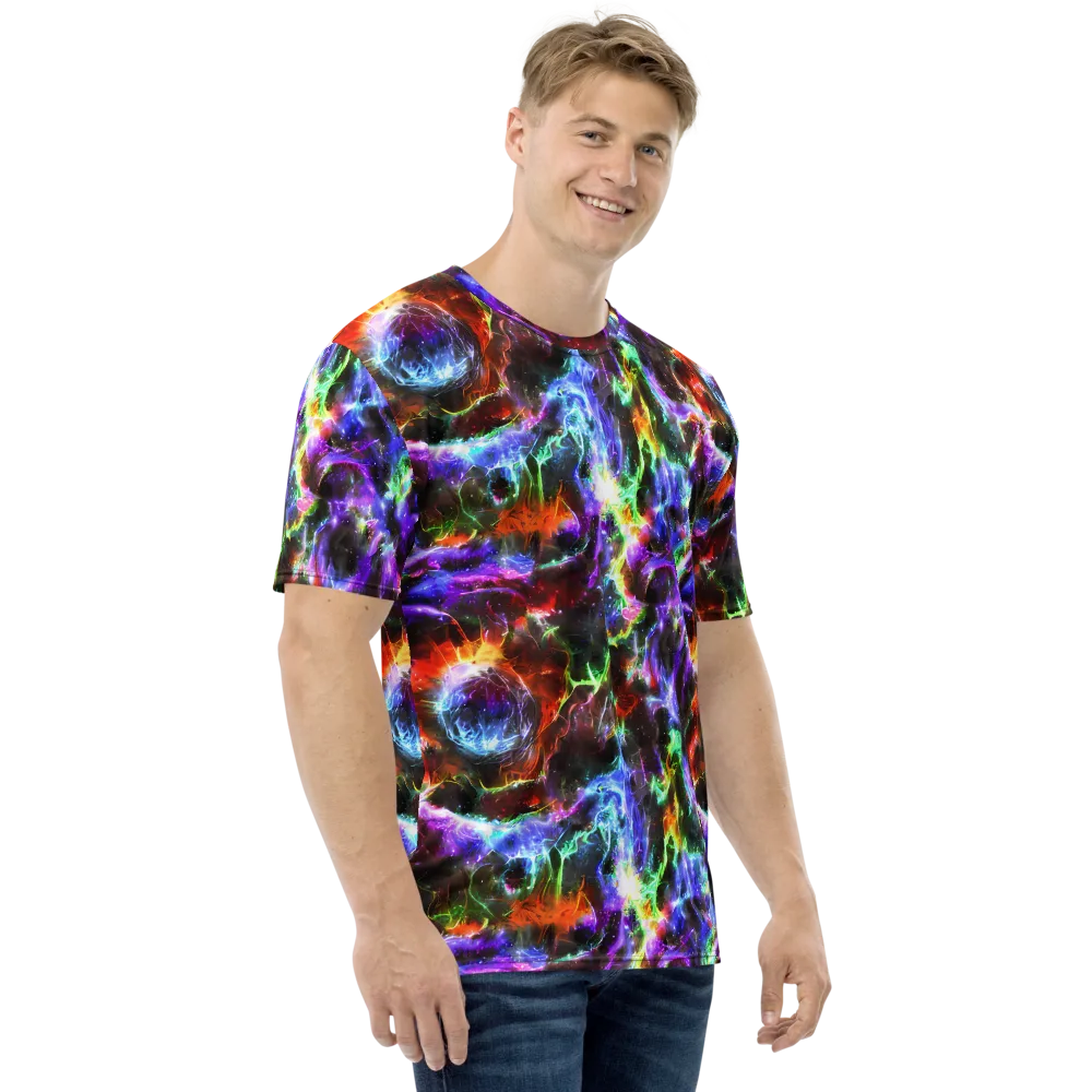 Aurora Inferno on Men's Crew Neck T-Shirt — Right