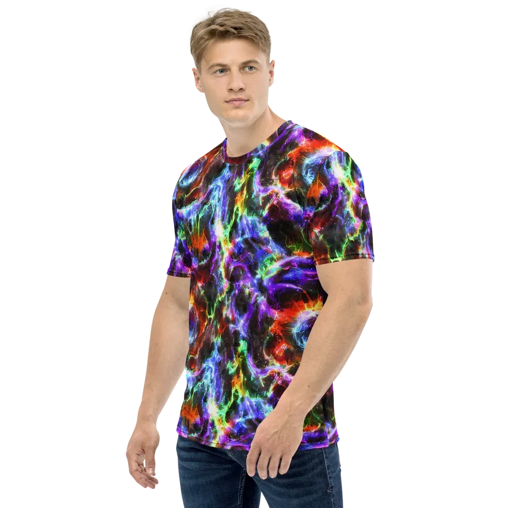 Aurora Inferno on Men's Crew Neck T-Shirt — Left