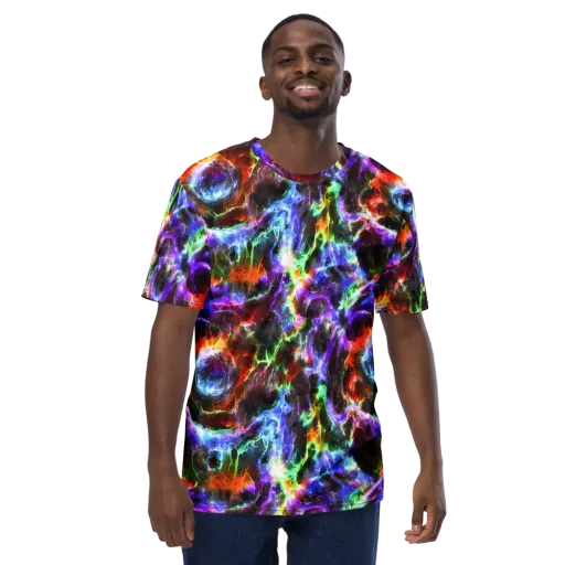 Aurora Inferno on a Men's Crew Neck T-Shirt