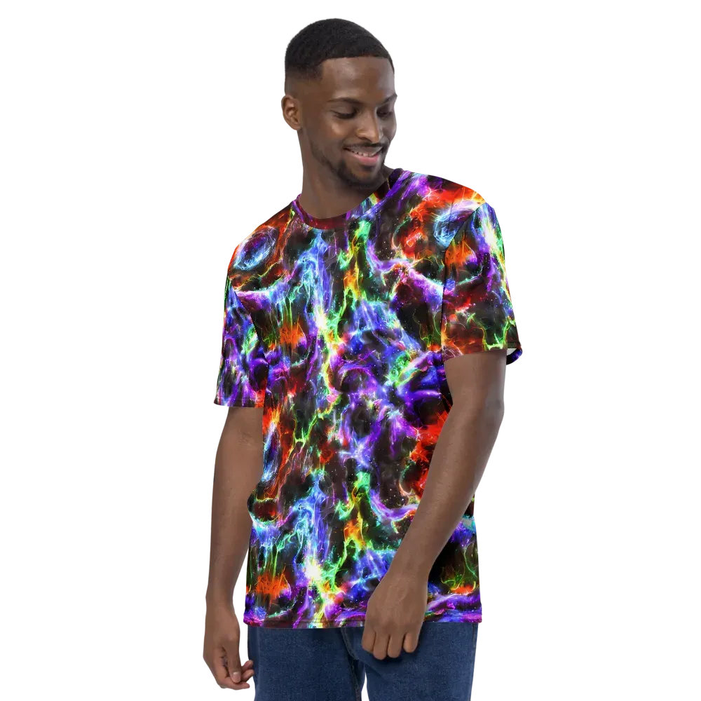 Aurora Inferno on Men's Crew Neck T-Shirt — Left