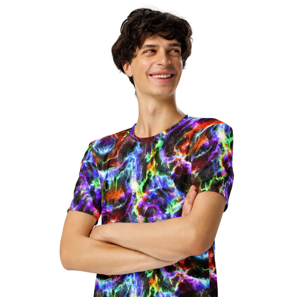 Aurora Inferno on Men's Crew Neck T-Shirt — Left Front