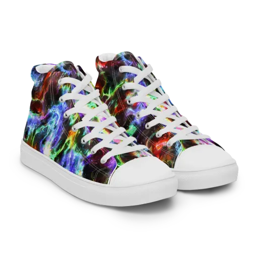 Aurora Inferno on a Men's High Top Canvas Shoes