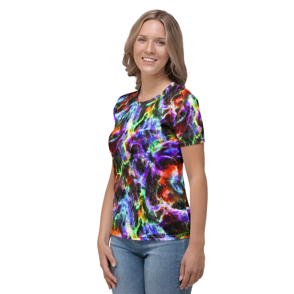 Aurora Inferno on Women's Crew Neck T-Shirt — Left