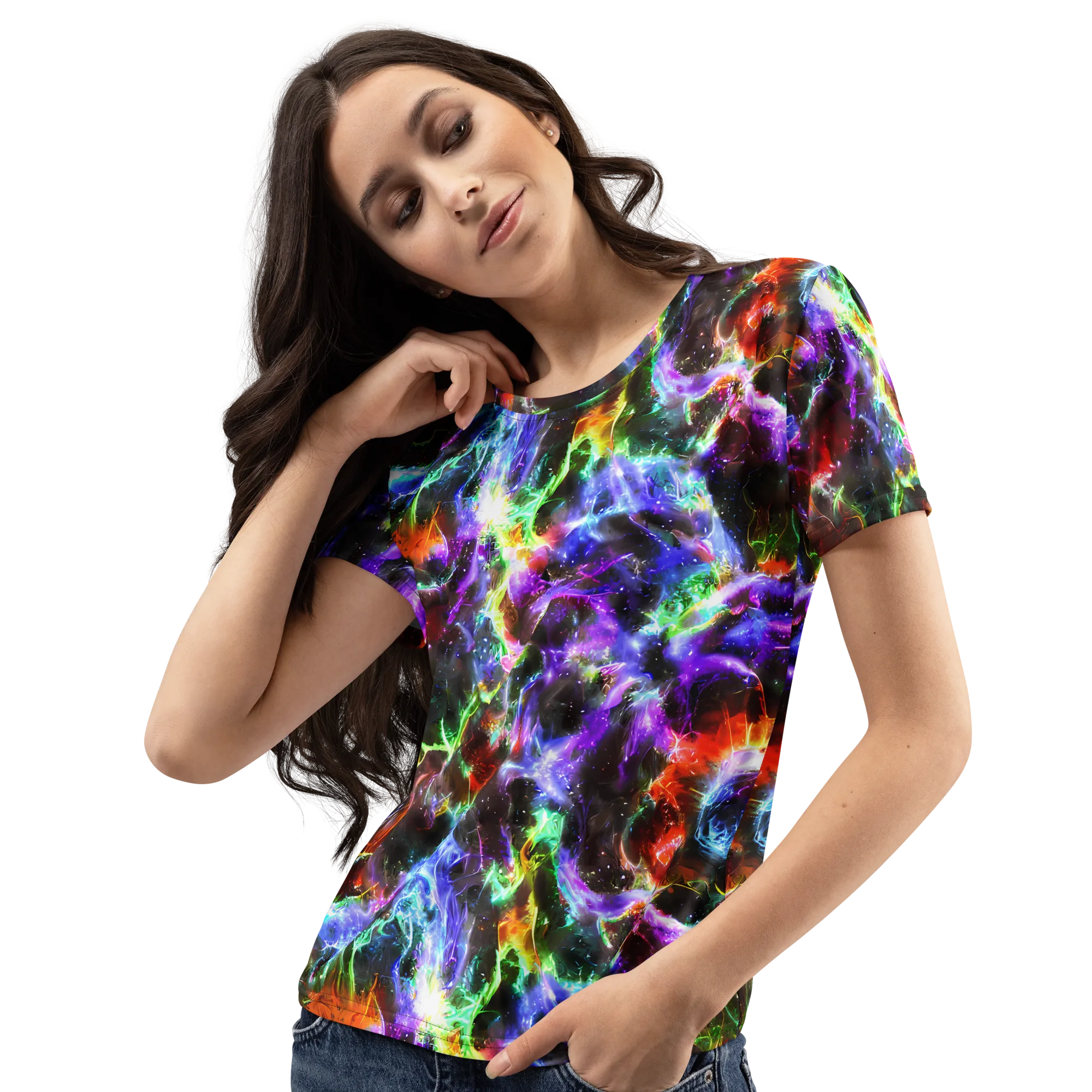 Aurora Inferno on Women's Crew Neck T-Shirt — Left Front