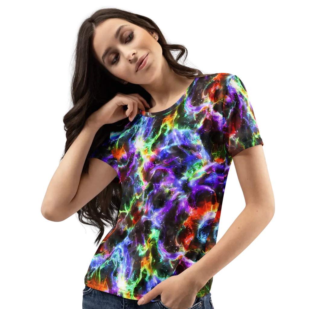 Aurora Inferno on Women's Crew Neck T-Shirt — Left Front