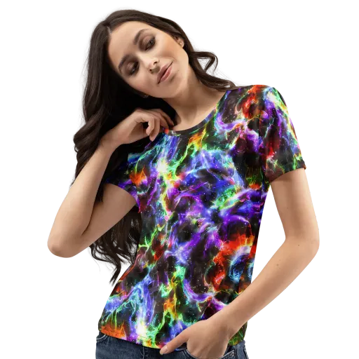 Aurora Inferno on a Women's Crew Neck T-Shirt