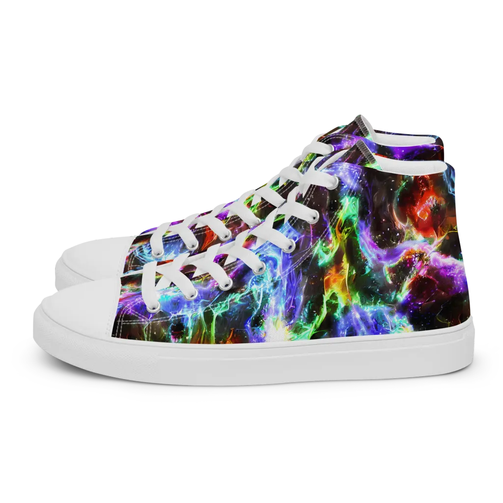 Aurora Inferno on Women's High Top Canvas Shoes — Left
