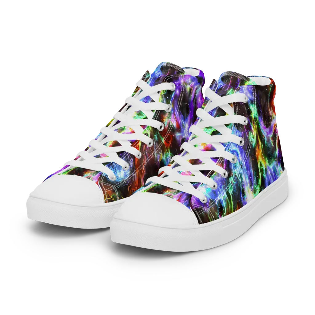 Aurora Inferno on Women's High Top Canvas Shoes — Left Front