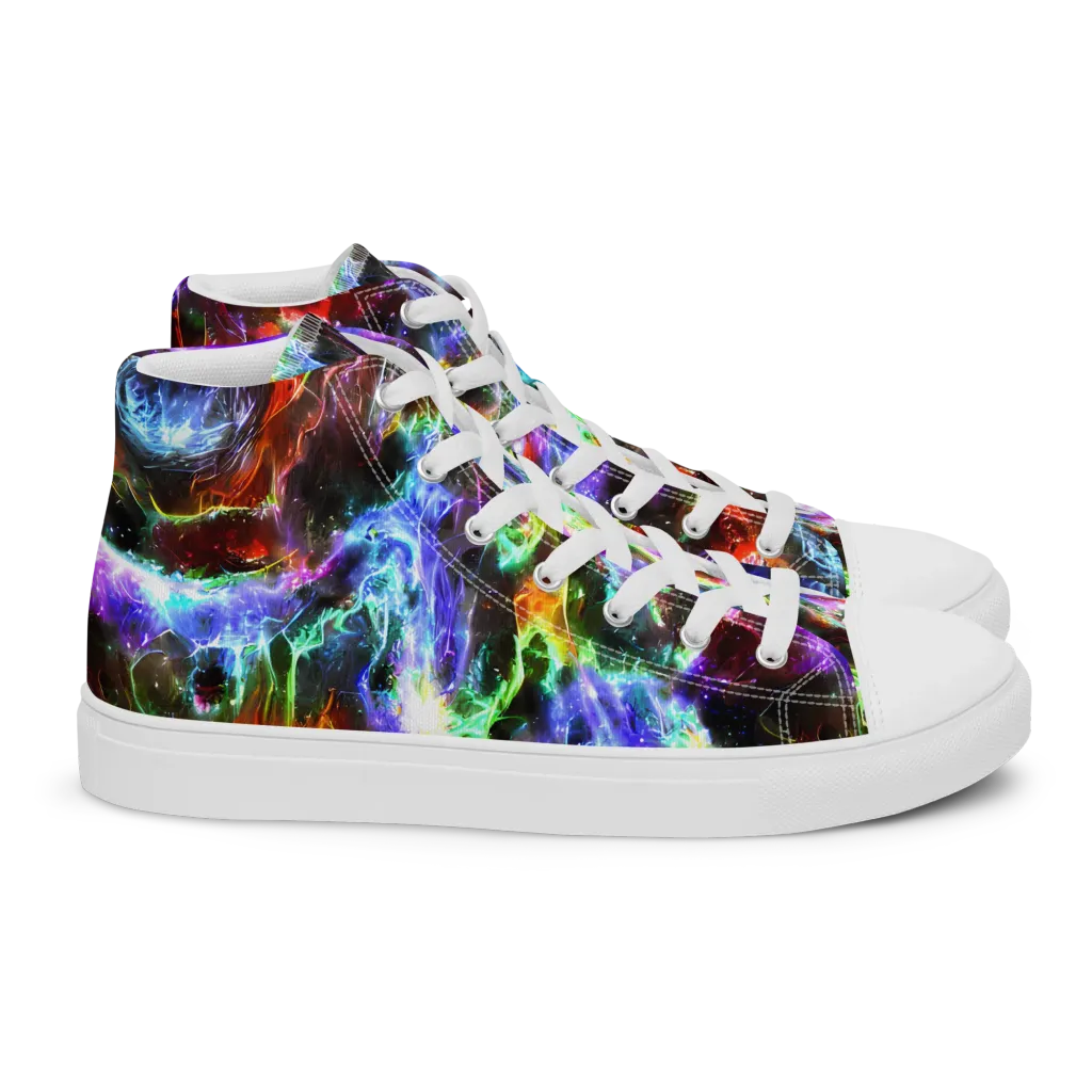 Aurora Inferno on Women's High Top Canvas Shoes — Right