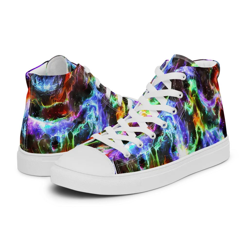 Aurora Inferno on Women's High Top Canvas Shoes — Left