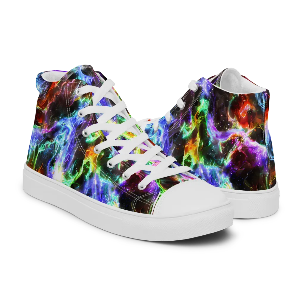 Aurora Inferno on Women's High Top Canvas Shoes — Right