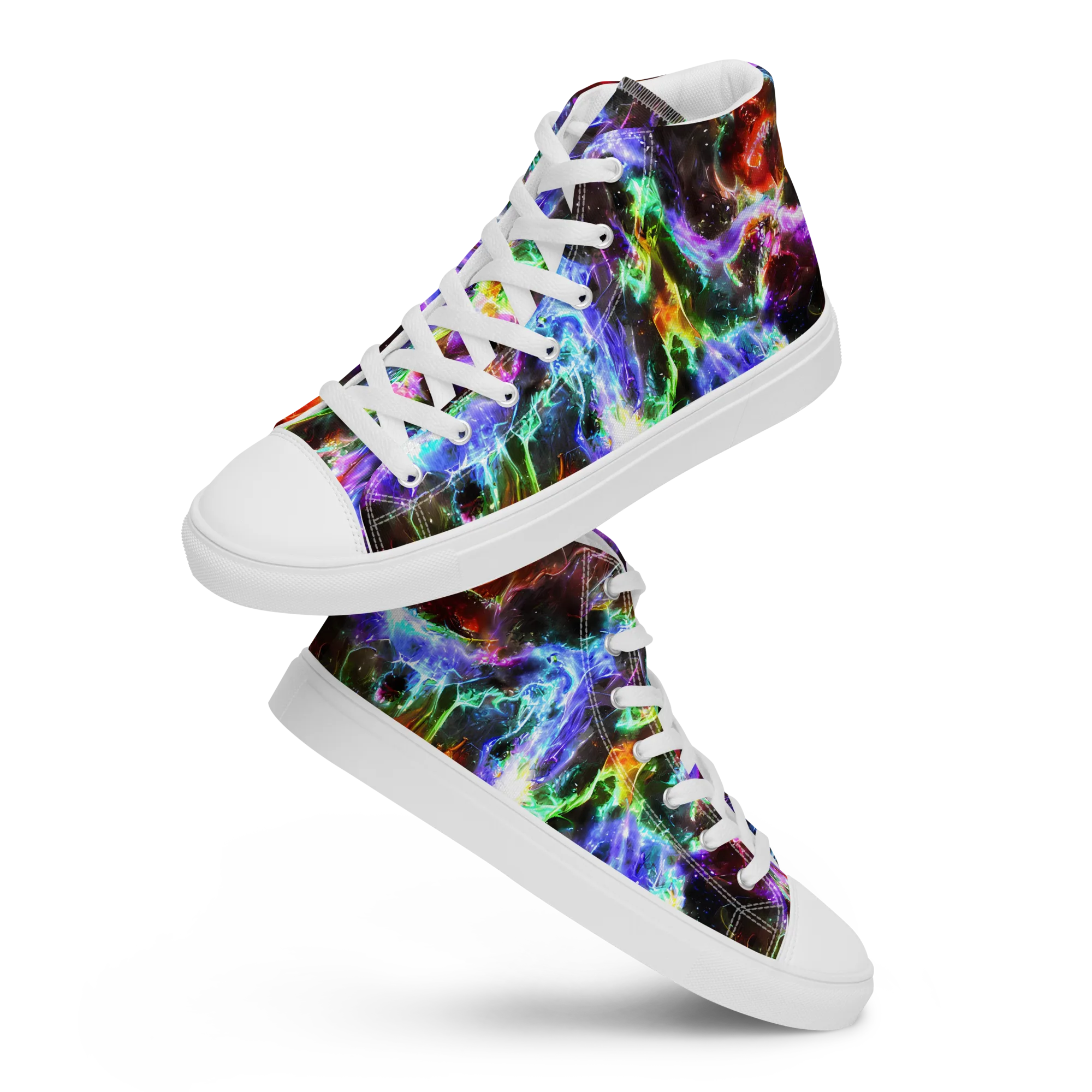 Aurora Inferno on Women's High Top Canvas Shoes — Front