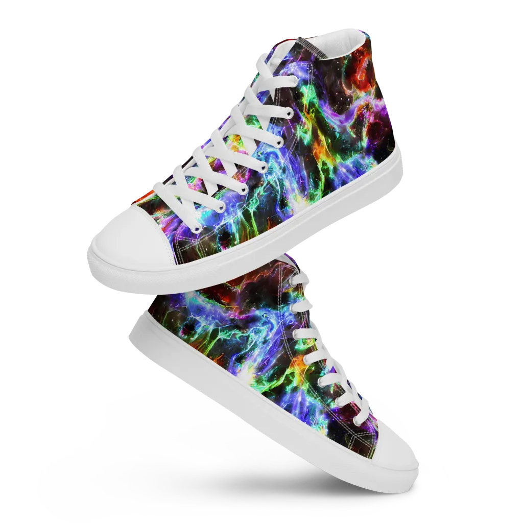 Aurora Inferno on Women's High Top Canvas Shoes — Front