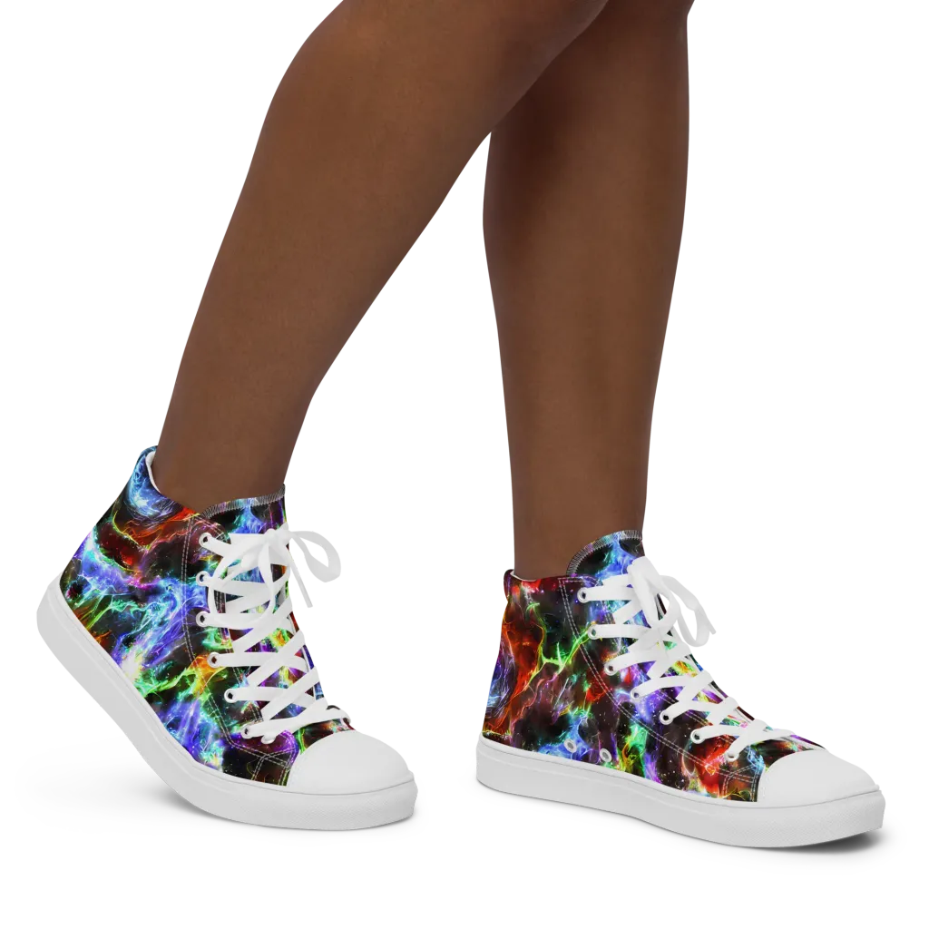 Aurora Inferno on Women's High Top Canvas Shoes — Right
