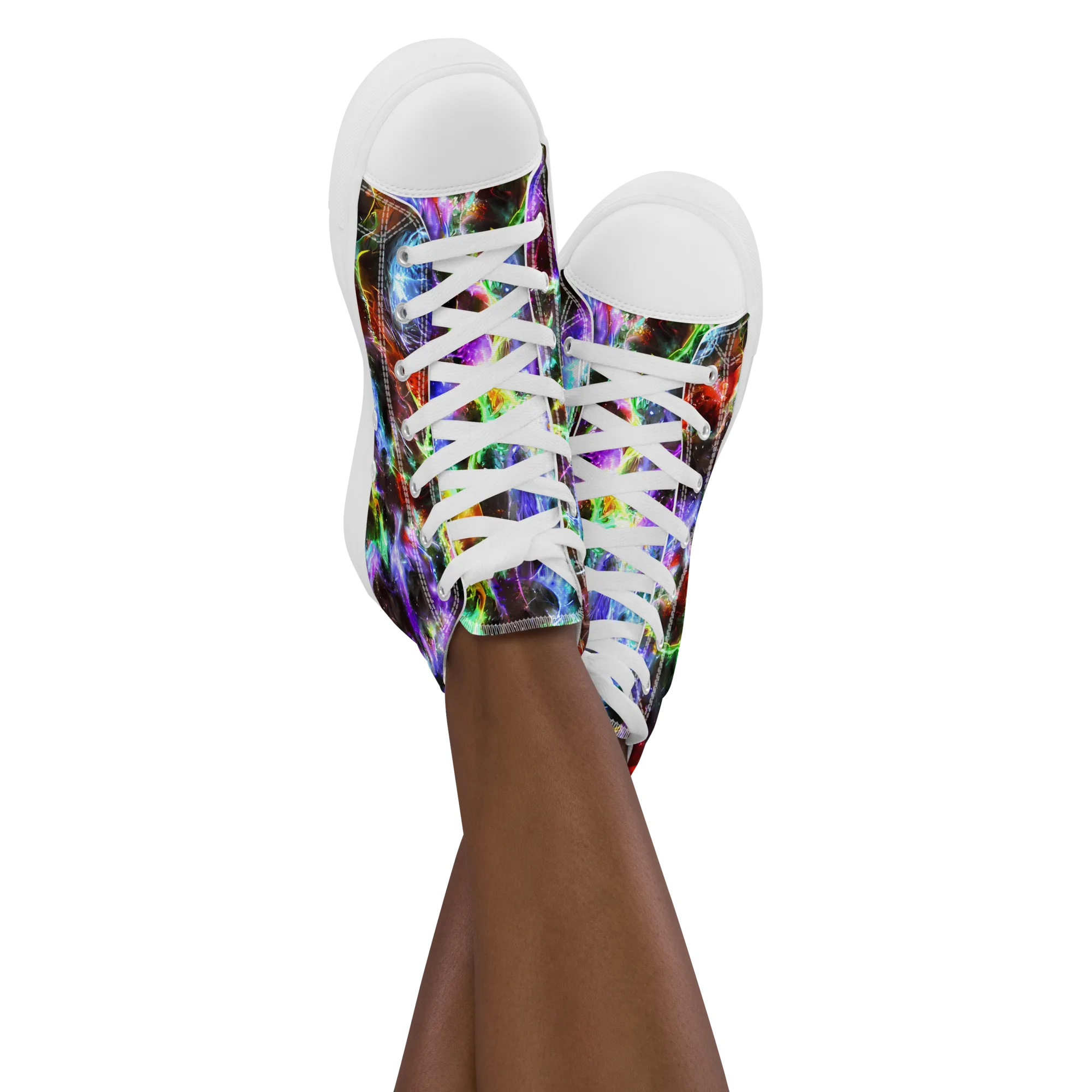Aurora Inferno on Women's High Top Canvas Shoes — Front