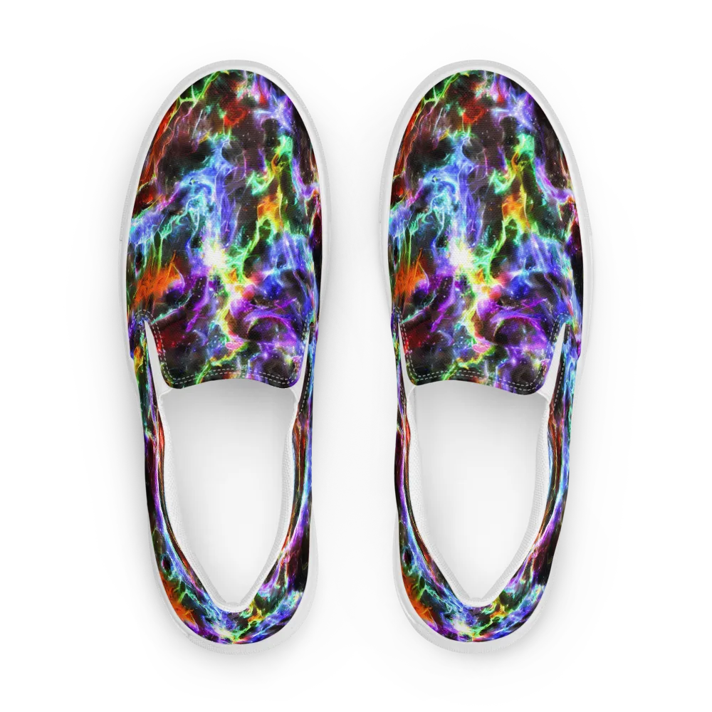 Aurora Inferno on Men's Slip-On Canvas Shoes — Front