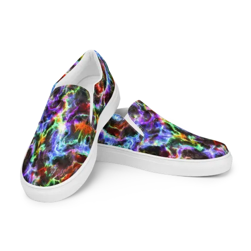 Aurora Inferno on a Men's Slip-On Canvas Shoes
