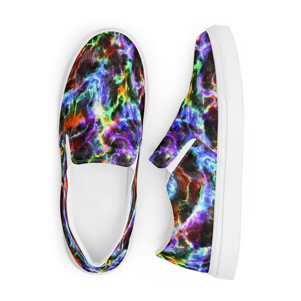 Aurora Inferno on Men's Slip-On Canvas Shoes — Front
