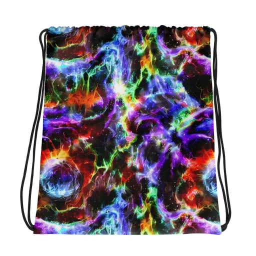 Aurora Inferno on a Drawstring Bag
